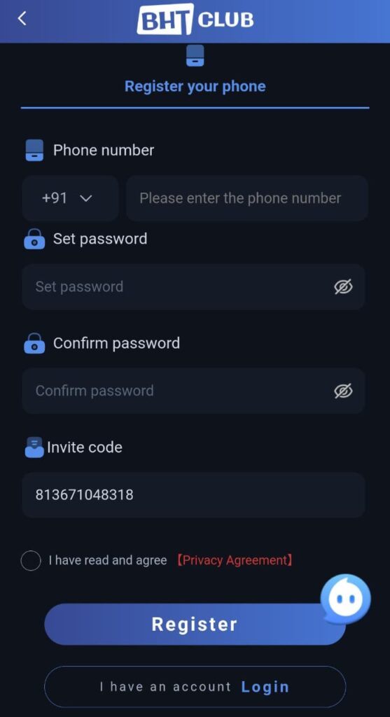 BHT Club Login 8 BHT Club Register